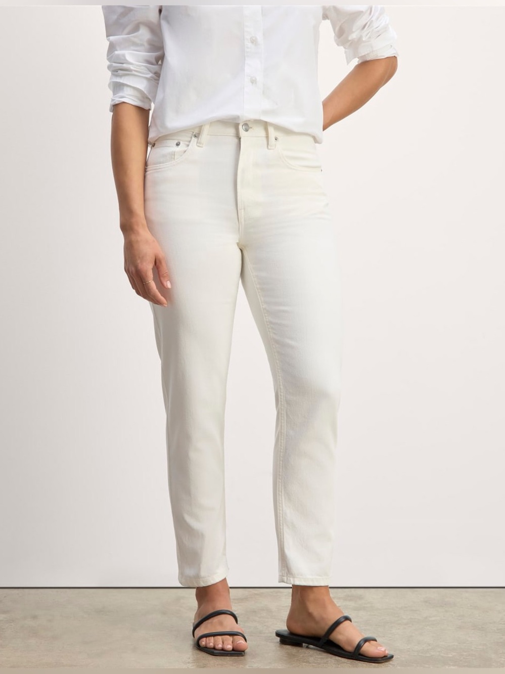 Everlane White Relaxed Ankle Jeans Womens Size 29